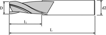 VHM Ø 2,5 mm Z=2 50° Flachstirn Alu (N)